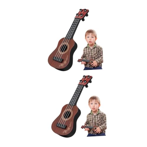 MOLUCKFU 2st Mini-Ukulele Musikspielzeug Für Kindergitarre Klassisches Musikinstrument Der Ukulele-Gitarre Mini-spielzeuggitarre Ukulele Gitarre Für Kinder Kinder-Ukulele Brown Plastik von MOLUCKFU