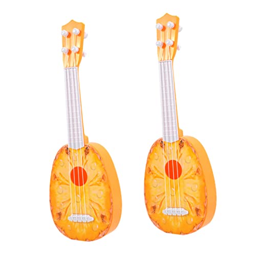 MOLUCKFU 2st Obst Gitarre Spielzeug Für Musikinstrumente Mini-Gitarre Lernspielzeug Kinderspielzeuggitarre Mini-Musikinstrument-Spielzeug Früherziehungsspielzeug Akustikgitarre Abs Yellow von MOLUCKFU