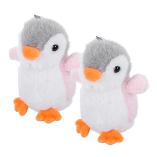 MOLUCKFU 2st Pinguin-puppe-anhänger Plüsch-schlüsselanhänger Pinguin-gastgeschenke Gefüllte Puppe Schlüsselanhänger Stofftier-schlüsselanhänger Rucksack Gefüllter Schlüsselanhänger Pom Rosa von MOLUCKFU