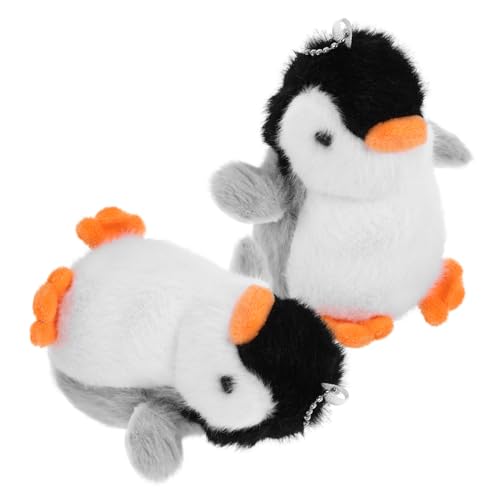 MOLUCKFU 2st Pinguin-puppe-anhänger Rucksack Gefüllter Schlüsselanhänger Süßer Schlüsselanhänger Beutel Rucksack-tiere-anhänger Pinguin-spielzeug Stofftier-schlüsselanhänger Plüsch Grey von MOLUCKFU