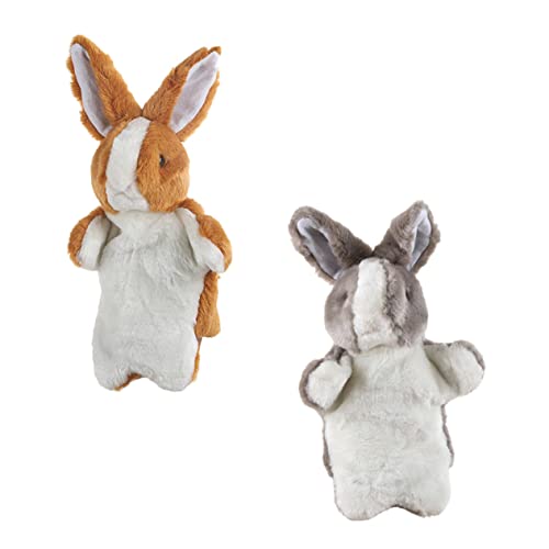 MOLUCKFU 2st Plüsch Hase Handpuppe Hasenhandpuppe Handpuppenspielzeug Lehrpuppe Marionette Plüschpuppe Interaktives Spielzeug Kuscheltiere Für Kinder Ausgestopft Brown Kurzer Plüsch von MOLUCKFU