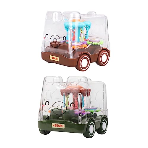 MOLUCKFU 2st Spielzeugauto Kinderautos Lernspielzeug Für Kinder Transparentes Busspielzeug Auto Für Kinder Mini-Spielzeug Mini Auto Busspielzeug Zurückziehen Leuchtendes Spielzeug Plastik von MOLUCKFU