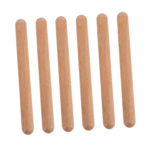 MOLUCKFU 3 Paare Holz Rhythmusstöcke Claves Schlaginstrument für Anfänger Natürliche Farbe Robustes Percussion zur Rhythmusförderung und Musikalischen Früherziehung MOLUCKFU 3 Paare Holz Rhythmusstöcke Claves Schlaginstrument für Anfänger Natürliche Farbe Robustes Percussion zur Rhythmusförderung und Musikalischen Früherziehung von MOLUCKFU