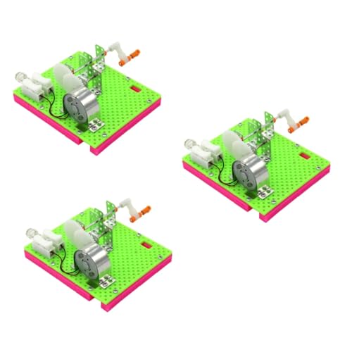 MOLUCKFU Kurbelgeneratoren 3 Sätze Handgenerator Für Kinder Kindergeschenke Kinder Puzzle-Spielzeug Generator-Motor-Spielzeug Wissenschaftliche Werkzeuge Handkurbelgenerator Plastik Green von MOLUCKFU