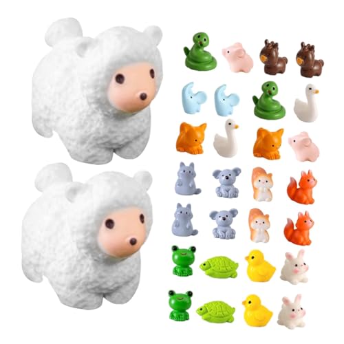 MOLUCKFU 30 Stück Teiliges Miniatur Tierfiguren aus Harz Niedliche Kleine Frosch Entenornamente Kreative Mini Deko für Mooslandschaften Puppenhaus und Blumentopfgestaltung MOLUCKFU 30 Stück Teiliges Miniatur Tierfiguren aus Harz Niedliche Kleine Frosch Entenornamente Kreative Mini Deko für Mooslandschaften Puppenhaus und Blumentopfgestaltung von MOLUCKFU