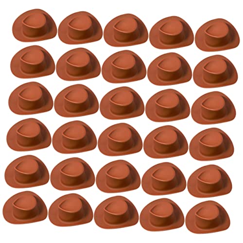 MOLUCKFU 30St Cowboy-Hut Cowboyhüte Cowgirl-Hut Leichter Cowboyhut lustiger Hut Cute Decor Dekoration Weihnachten Partyhut für Kuchen kleine Hüte für Kuchendekor Mini-Hüte Plastik Chocolate von MOLUCKFU