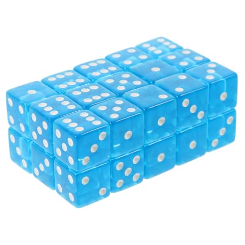 MOLUCKFU 30st Himmelblaue Würfel Würfelspielspielzeug Partywürfel 6-seitiger Würfel Brettspielwürfel Würfel Zum Glücksspiel Mehrseitige Würfel Partyzubehör Würfel Masse Acryl Sky-Blue von MOLUCKFU