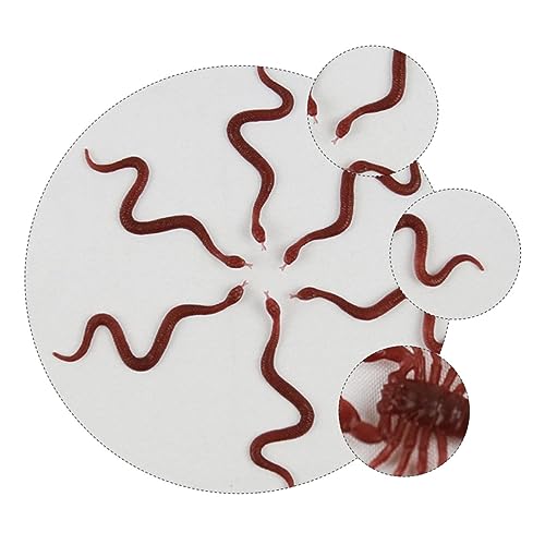 MOLUCKFU 36 STK Simulation Schlange Spielzeug Schlangenmodell gefälschte Fehler Halloween Gadget Halloween Horror falsche Schlange Halloween-Schlangenstütze Plastik Brown von MOLUCKFU