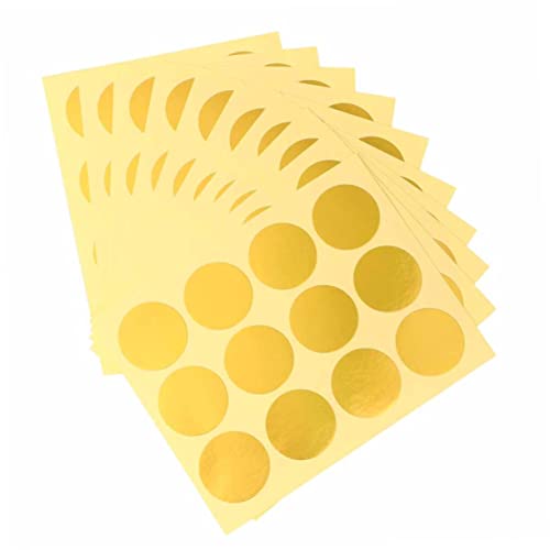 MOLUCKFU 360 STK Aufkleber Aus Goldfolienpapier Kinder Aufkleber Modische Aufkleber Kreispunktetiketten Trendige Aufkleber Selbstklebende Aufkleber Metallische Aufkleber Golden von MOLUCKFU