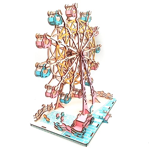 MOLUCKFU 3D Holzpuzzle Modell Ferris Wheel Für Buntes Jigsaw Puzzle Zum Zusammenbauen Kreatives DIY Für Jungen Und ädchen Holzspielzeug Für von MOLUCKFU