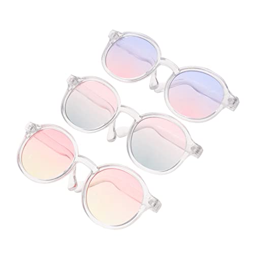 MOLUCKFU 3St 6 Punkte Puppenbrille Kleinkindspielzeug Modepuppe Schwimmpuppe klare Gläser puppenkleidung Puppen Kleidung schnapsgläser Sonnenbrille für Puppe Puppenbrillen aus Plastik von MOLUCKFU