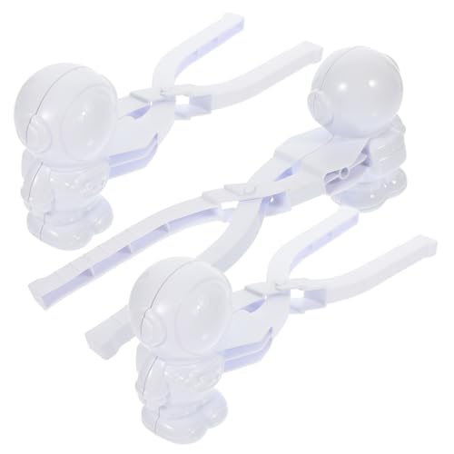 MOLUCKFU 3St Astronauten-Schneemodell für kinderspielzeug Schneeballclip-Set für Schneekugeln für Mädchen lustiger Schneemannmacher Schneespielzeug Plastik von MOLUCKFU