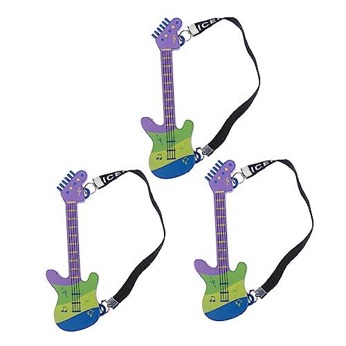 MOLUCKFU 3St Mini-Gitarre Puppenhaus-Instrumente Miniatur-Gitarrenverzierungen Gitarre für Kinder Gitarre Spielzeug gitarrenzubehör Minigitarre mit Gurt Miniatur-Puppengitarre Stoff Blue von MOLUCKFU