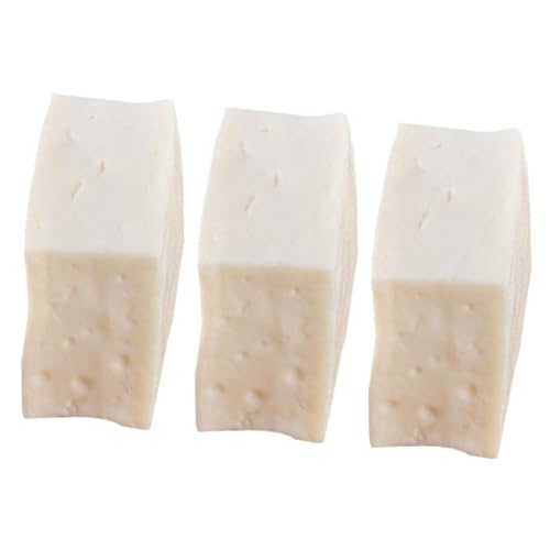 MOLUCKFU 3 Stücke PVC Gefälschte Tofu Modell Lebensechte Lebensmittel Modell für Decor Künstliche Tofu Prop für Party von MOLUCKFU