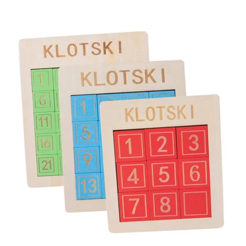 MOLUCKFU 3st Digitale Huarong-straße Rätsel Block Zahlenspielzeug Spiele Zappeln Rutschen Für Mädchen Formen Puzzle Slide-Puzzle-Spiel Puzzlespielzeug Für Kleinkinder Hölzern Colorful Holz von MOLUCKFU