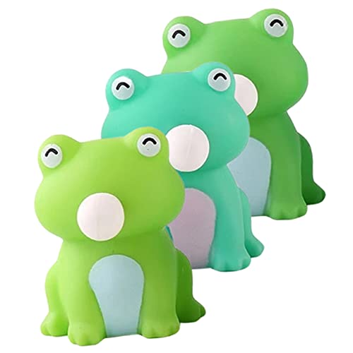 MOLUCKFU Stimming Toys 3st Prise Musik Simuliertes Froschspielzeug Quetschfrosch Spielzeug Kinderspielzeug Cartoon-Squeeze-Spielzeug Dekompressionsspielzeug Realistisches Frosch-quetschspielzeug von MOLUCKFU