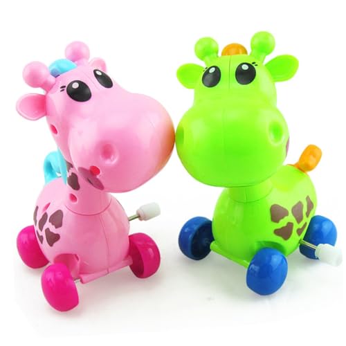 MOLUCKFU Lustiges Spielzeug Für Kinder 3-TLG. Aufzieh-Giraffe Uhrwerk-Spielzeug Keine Teile Fördert Die Vorstellungskraft Der Kinder Zufällige Farbe von MOLUCKFU