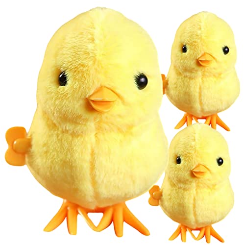 MOLUCKFU 3st Velvet Jumping Chicken Mini-plüschtiere Realistische Tierspielzeuge Plüsch-entenspielzeug Tierisches Spielzeug Mini-Spielzeug Kreatives Spielzeug Kinderspielzeug Yellow Plastik von MOLUCKFU