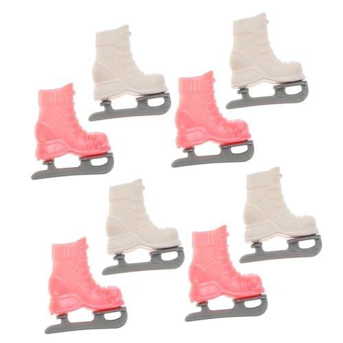 MOLUCKFU 4 Paar Rollschuhe Schlittschuhe Puppen Turnschuhe Mini Schlittschuhe Modellpuppe Schlittschuhe Stiefel Schuhe Mini Rollschuhe Spielzeug Amerikanische Puppen Zubehör von MOLUCKFU