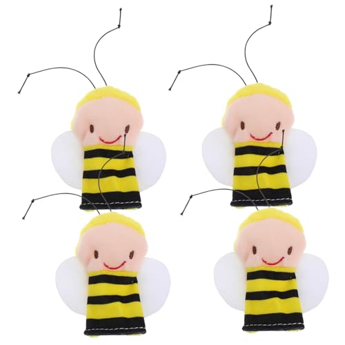 MOLUCKFU 4 Stück Bienen-fingerpuppenspielzeug Geschichtenerzählende Fingerpuppen Puppe Realistisch Puppen Für Kleinkinder Fingerpuppe Tierpuppen Für Fingertierpuppen Plüsch von MOLUCKFU