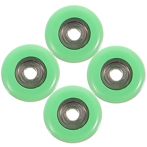 MOLUCKFU 4 Stück Fingerrollschuh Hand Spielzeug Finger Skateboard Fingerscooter Fingerskate für Kinder Deckräder Kompaktes Desktop-Spielzeug lustiges Skate-Spielzeug Rostfreier Stahl Green von MOLUCKFU