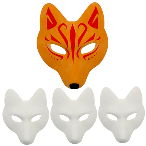 MOLUCKFU Fuchsmaske Halloween Cosplay unvollendete -Masken weiße Maskenmaske für Frauen von MOLUCKFU