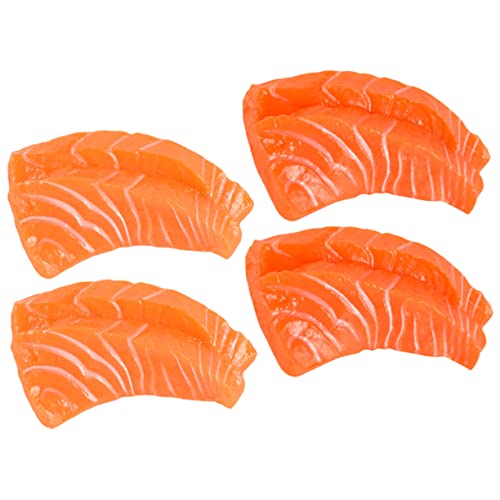 MOLUCKFU 4 stücke PVC Gefälschte Lachs Modell für Restaurant Home Küche Decor Fotografie Requisiten von MOLUCKFU