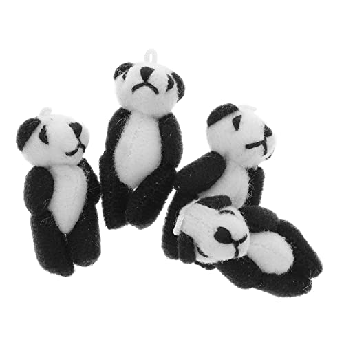 MOLUCKFU 4 Stück Mini-plüsch-Panda Panda- Panda- Mini-bär-plüsch Plüsch-Panda-Puppe Plüschtiere Kuscheltiere Masse Mini-stoffbären Panda-verzierung Kurzer Plüsch von MOLUCKFU