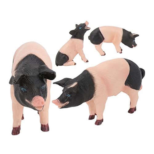 MOLUCKFU 4 Stück -Modell mockin ziernieten Schweinchenspielzeug Schweinefiguren Schweinchen Spielzeug Desktop-Spielzeug Schweinemodell Spielzeug Bauernhof-Geflügelspielzeug PVC von MOLUCKFU