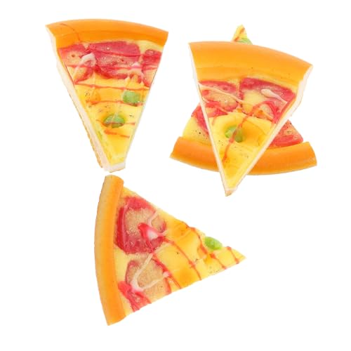 MOLUCKFU 4 Stück Pu-fälschungs-pizzascheiben-Modell, Realistische Simulation Pizza, Rollenspiel-Spielzeug, Pizza-spielküche, Essen Für Kinder, Pizza-Party-Dekorationen, von MOLUCKFU