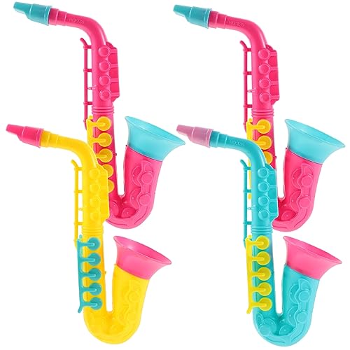 MOLUCKFU 4 Stück Saxophon simuliertes Instrumentenspielzeug Kinderbühnen-Performance-Requisite kreatives Musikspielzeug -Saxophon- Musikinstrument- Plastik von MOLUCKFU