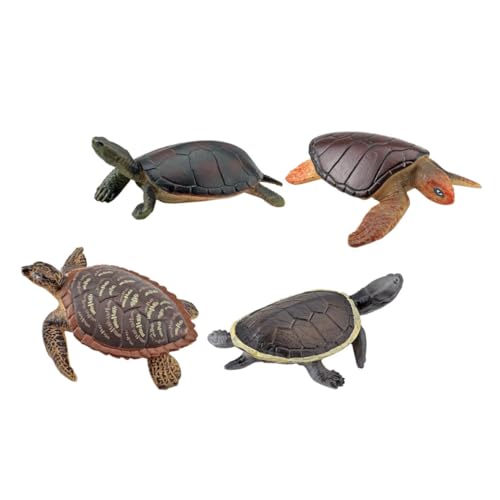 MOLUCKFU 4 Stück Schildkrötenmodell Spielzeug Mini-schildkrötenfigur Statue Von Meerestieren Meeresschildkröten-Statue Schildkrötenstatue Miniatur-froschschildkröte Meerestierfigur Plastik von MOLUCKFU