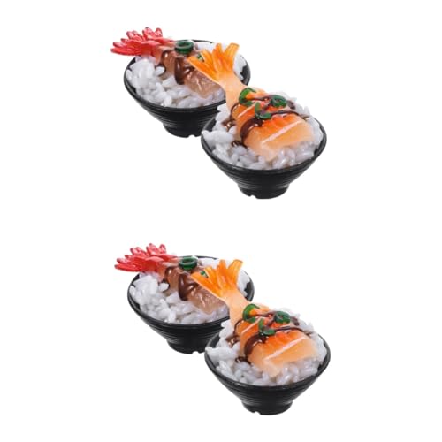 MOLUCKFU 4 Stück Simulierter Sushi Reis Foto Requisiten Lebensmittel Miniatur Lebensmittelspielzeug Gefälschte Sushi Modelle Miniatur Puppenhaus Spielküche Lebensmittel von MOLUCKFU