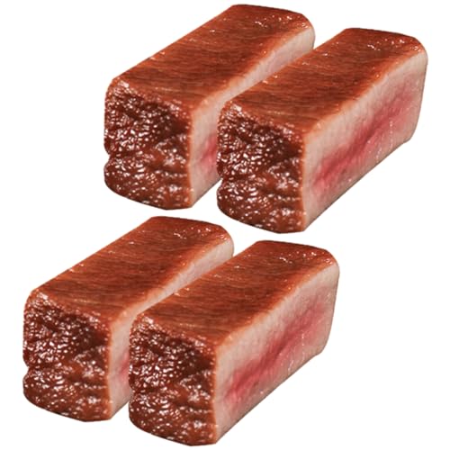 MOLUCKFU 4 Stück Simuliertes Steak künstliche Küchennahrung Fake-Fleisch-Modell künstliches Lebensmittelmodell kucheltier tischdeko esstisch Food-Modell künstliches Steak PVC Brown von MOLUCKFU