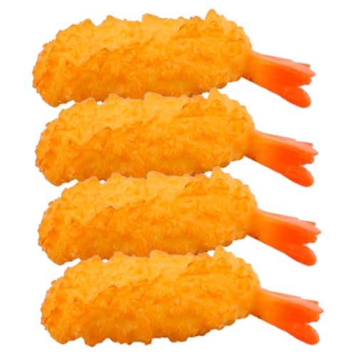 MOLUCKFU 4 Stück Simuliertes Tempura gefälschtes Fleisch falsches Fleisch Kochspielzeug für kinderspielzeug dekoratives Lebensmittelmodell gefälschte Tempuras-Requisite PVC von MOLUCKFU