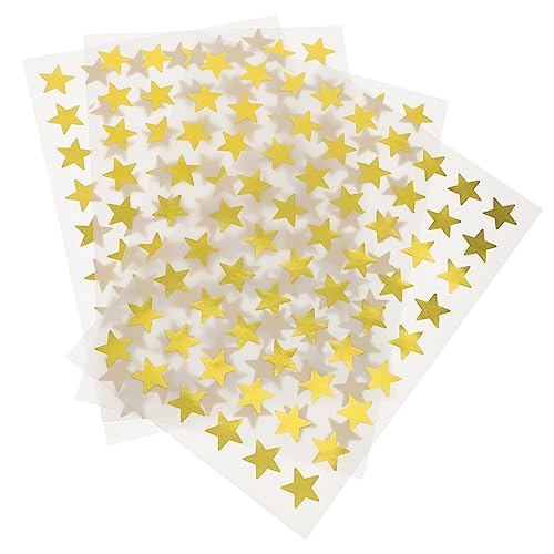 MOLUCKFU 40 Blätter Star-belohnungsaufkleber Kleiner Foliensternaufkleber Klebeetiketten Dekorative Sternaufkleber Farbige Etiketten Kinderaufkleber Sterne-belohnungsaufkleber Golden Papier von MOLUCKFU