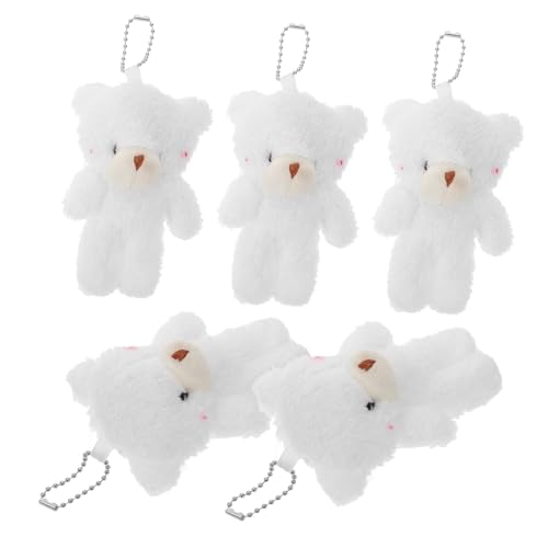 MOLUCKFU 5 Stück Bär Stofftier Mini Kuscheltiere Partygeschenke Plüsch Plüschbären Plüsch Schlüsselanhänger Plüschbär Mini Bär Schlüsselanhänger Anhänger Mini Bär Spielzeug Bär Tier von MOLUCKFU