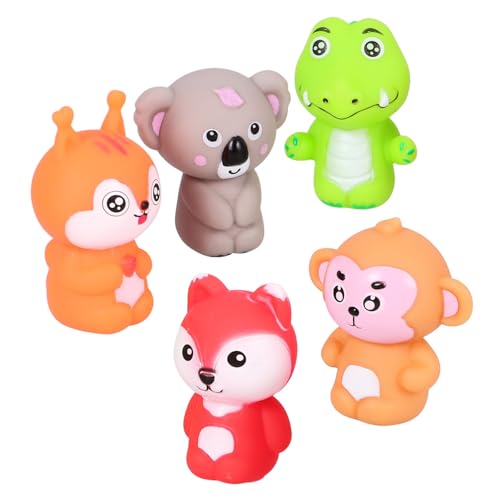 MOLUCKFU 5 Stück Tierfiguren Spielzeug Puppenfiguren Fingerspielzeug Fingerspielzeug Spielzeug Eltern Kinder Spielzeug Eltern Kind Spielspielzeug PVC von MOLUCKFU