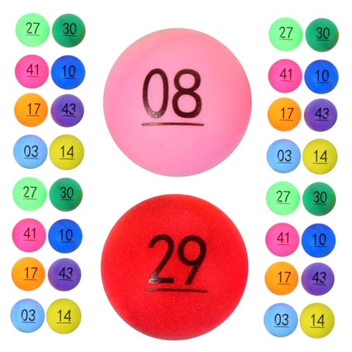 MOLUCKFU 50 Stück Digitaler zweifarbiger Lotterieball Partyspielbälle Bälle rufen plastikball kunststoffball tischtennisball Sphäre Partybälle Lotteriekugeln aus Kunststoff pp Colorful von MOLUCKFU