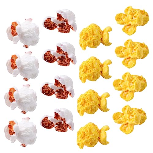 MOLUCKFU 50 Stück Künstliches Popcorn Popcorn-anhänger Künstliches Lebensechtes Popcorn Kreatives Popcorn Simulations-Popcorn-Charme Kleine Popcorn-Modelle Popcorn-Figur Gefälscht Harz von MOLUCKFU