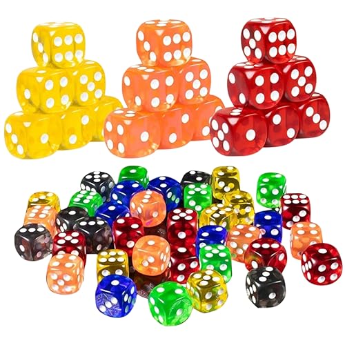 MOLUCKFU 50pcs Runde Ecke Acryl Brettspiel Würfel Nummerierte Würfel für Party Bar Familientreffen von MOLUCKFU