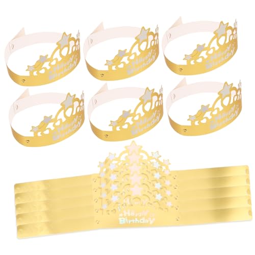 MOLUCKFU 50Pcs Goldene Geburtstagshut Papierkrone Für Kleinkind Geburtstagshüte Kinder Geburtstag Hut Papierkronen Kronen Kinder Kronen Hut Geburtstag Für Kinder Geburtstagskrone Für Kinder von MOLUCKFU