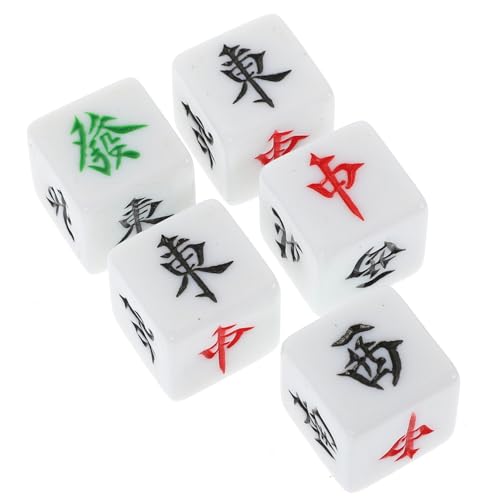 MOLUCKFU 22 Mm Mahjong-würfel-zubehör 5er-Set Würfel Windrichtungen Acrylmaterial Spiel-Requisiten für Partys und Brettspiele von MOLUCKFU