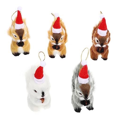 MOLUCKFU 5St simulierter Tieranhänger Mini-Plüschtiere Stofftier Christbaumschmuck Kuscheltiere Kaninchenpuppe Spielzeug für Kinder kinderspielzeug Plüschtier Anhänger schöner Tieranhänger von MOLUCKFU