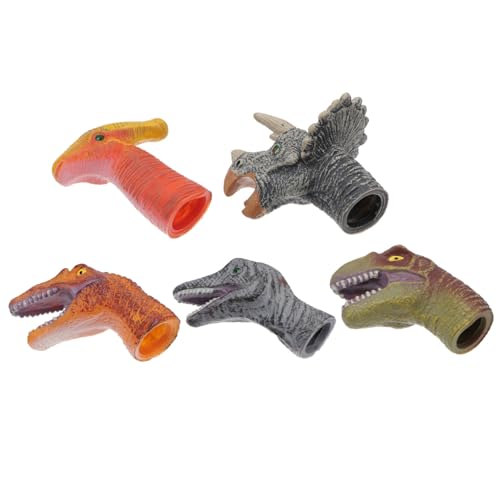 MOLUCKFU 5st Dinosaurier-fingerpuppe Tierische Fingerpuppe Mini-Finger Fingerpuppen Dinosaurier-modellspielzeug Mini-süßigkeitstüten Fingerspielzeug Für Kinder Babys Puppen Puppen Abs von MOLUCKFU