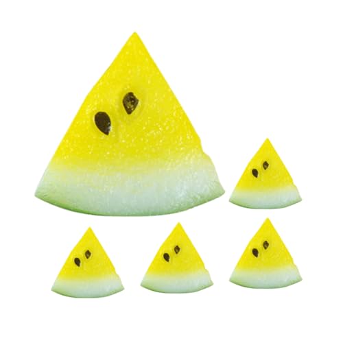 MOLUCKFU 5st Künstliche Früchte Deko Mini-künstliche Wassermelonenscheibe Mini-Obst-Modell Mini-früchte Miniaturmodelle Von Wassermelonenscheiben Gefälschte Minifruchtmodelle Harz Yellow von MOLUCKFU