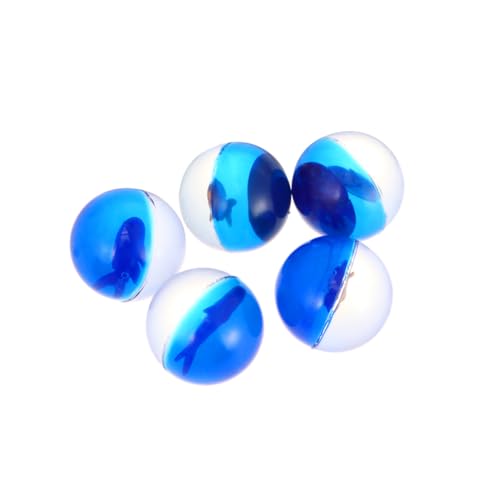 MOLUCKFU 5st Springender Ball Aus Gummi Outdoor-Spielzeug Für Kinder Kleiner Hüpfball Klarer Springball Hüpfball Für Kinder Elastisches Ballspielzeug Hohe Springende Bälle Blue von MOLUCKFU