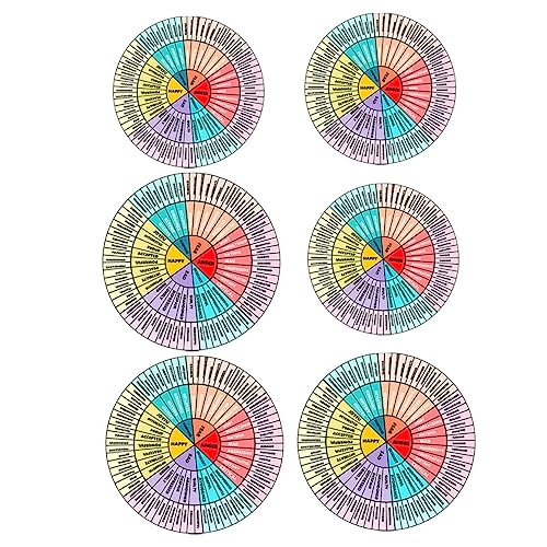 MOLUCKFU 6 Stück Emotionsrad Aufkleber Gefühlsaufkleber Emotionsdiagramm Aufkleber Gefühlsrad Fensteraufkleber Emotionsdiagramm Laptop Aufkleber Emotionsrad Aufkleber Für Laptop von MOLUCKFU