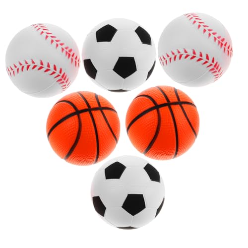 MOLUCKFU 6 Stück Sensorisches Spielzeug Set Quetschbälle Für Kinder Mini Fußball Basketball Und Baseball Stressabbau Und Hand Sensorspielzeug Für Spaß Und Entspannung von MOLUCKFU