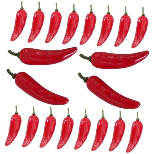 MOLUCKFU 60st Künstlicher Pfeffer Gemüse Fotorequisiten Spielzeug Für Die Küche Künstliche Paprika Falsche Peperoni Mini-chilischoten Chilischotenschaum Dekor Anlage Styroporschaum Rot von MOLUCKFU